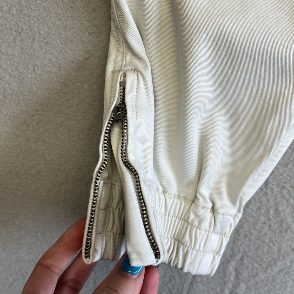 Spanx Cargo Jogger Pants Parchment Off-White Stretch Twill Womens XL - Picture 5 of 13